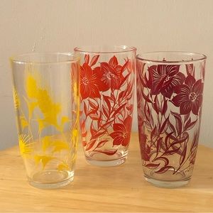 Vintage Hazel Atlas MCM Drinking Glasses Set of 3 #298 #231